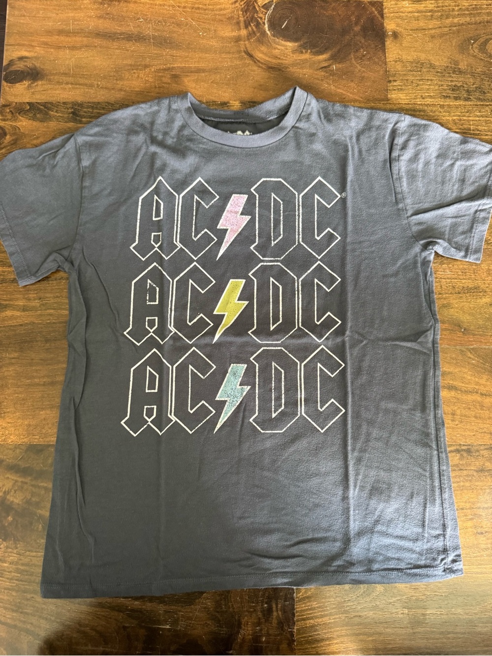 AC/DC Black Logo Band Tee with White Print